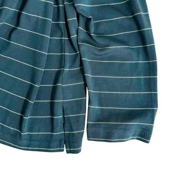 Free Fly Women's Size L Striped 3/4 Sleeve Bamboo Blue Top - Picture 5 of 7